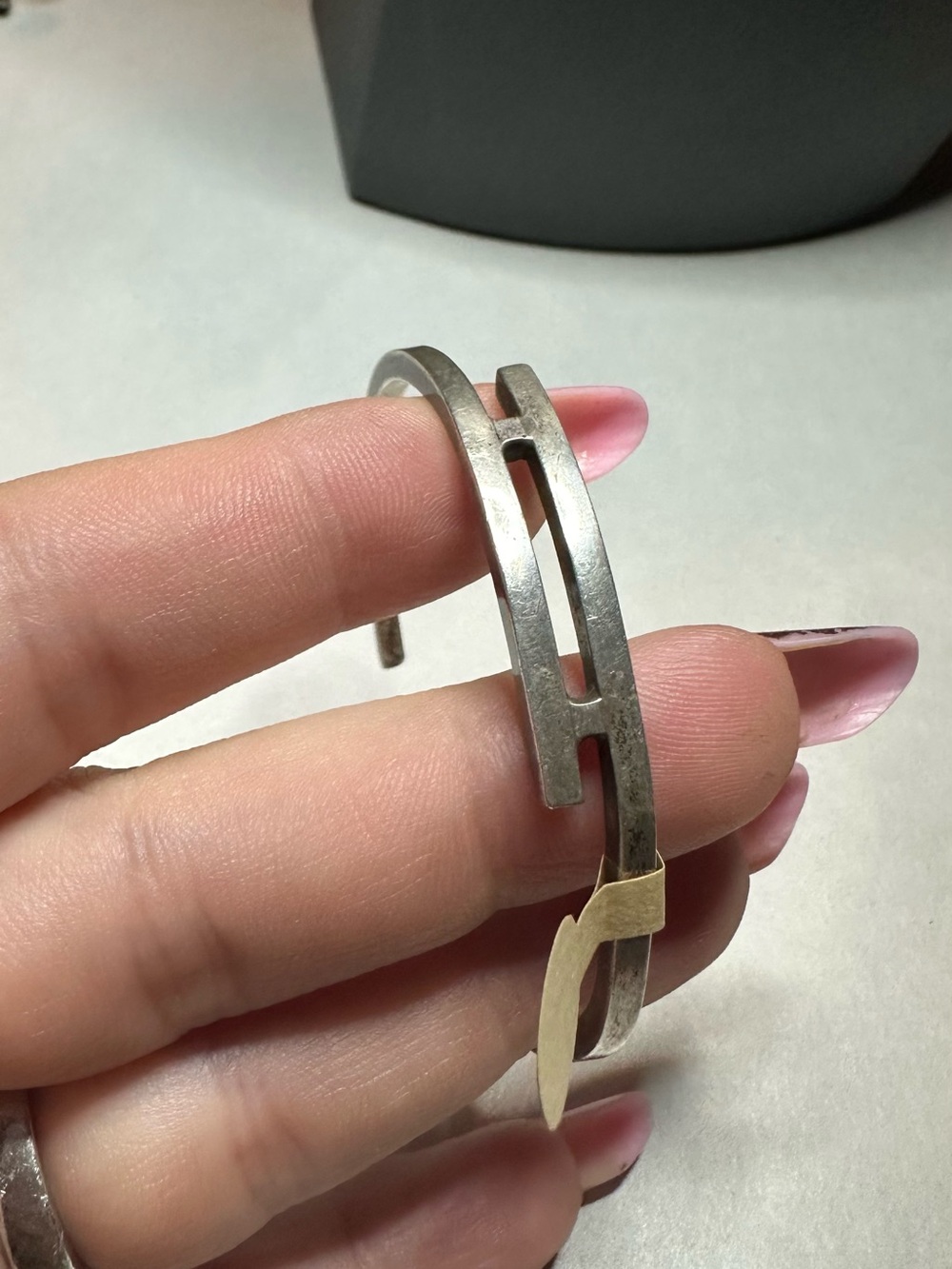 Sterling Silver Modern Cutout Cuff Bracelet JAD